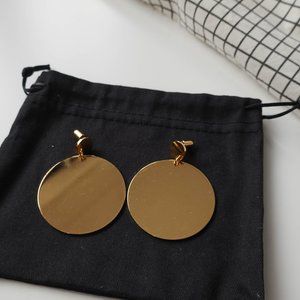 Jil Sander Circle Earrings Gold orignal tags